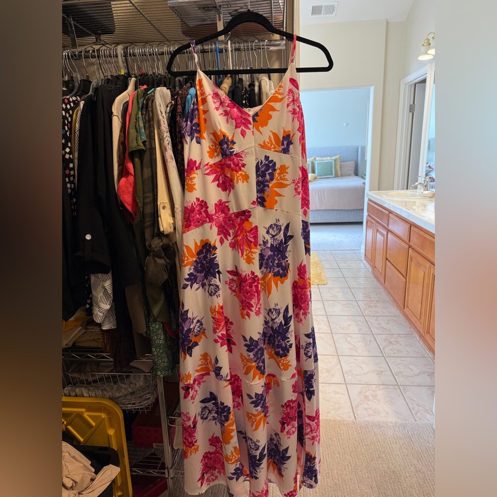 Bar III Floral Maxi Dress - Pink, Purple, Orange